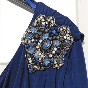 NWT Eliza J cobalt one-shoulder formal dress